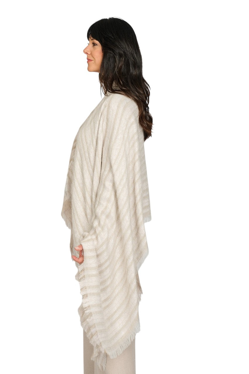 Panicale Cashmere poncho dames greige D37PONCHO 0225.