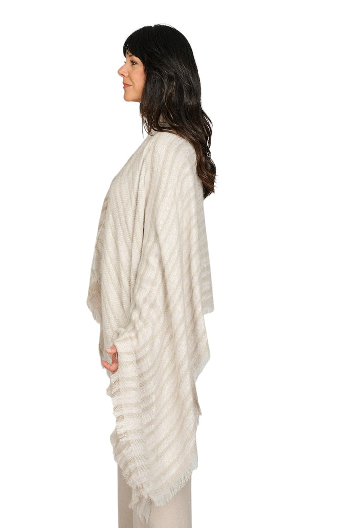 Panicale Cashmere poncho dames greige D37PONCHO 0225.
