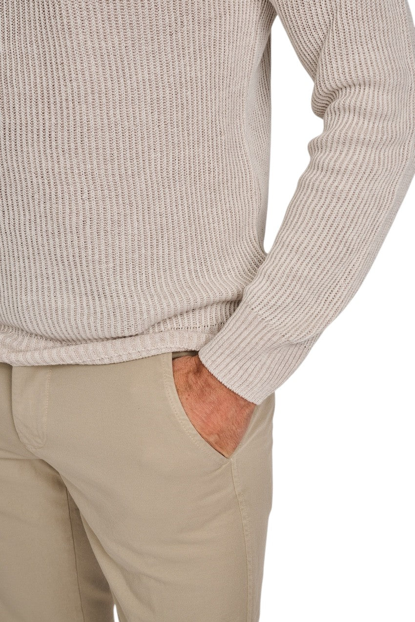 Gran Sasso Men pull trui v-hals heren beige 23152/18632/001