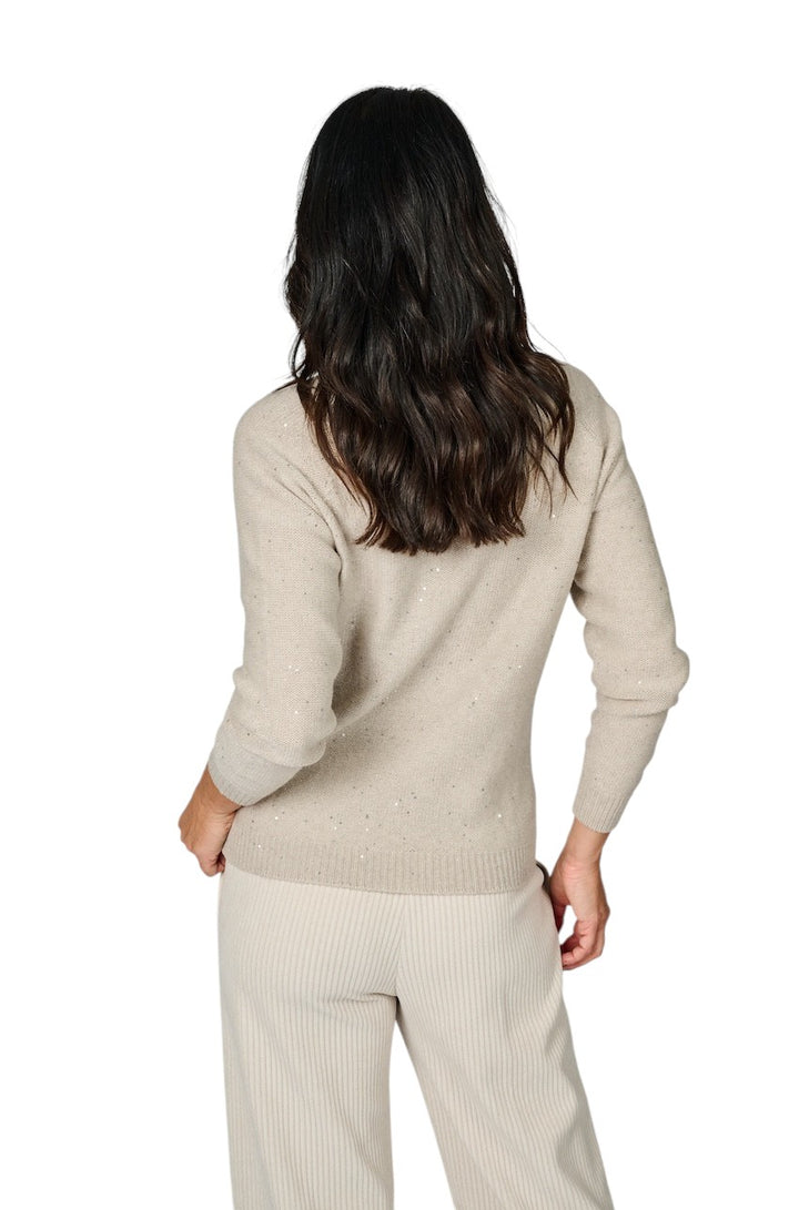 Gran Sasso Women pull trui v-hals dames greige 14203/33003 110