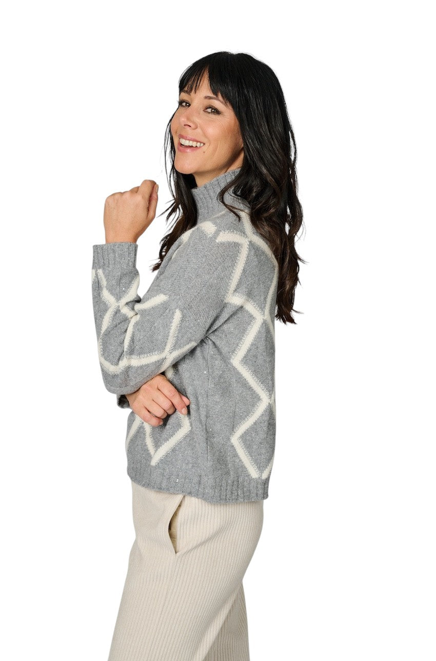 Gran Sasso Women pull trui rolkraag dames grijs 13230/37105 090