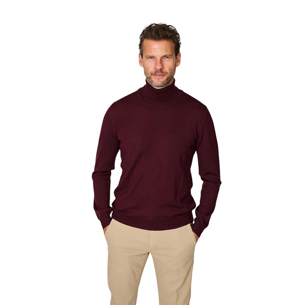 pull-gran-sasso-men-col roulé-homme-bordeaux-1