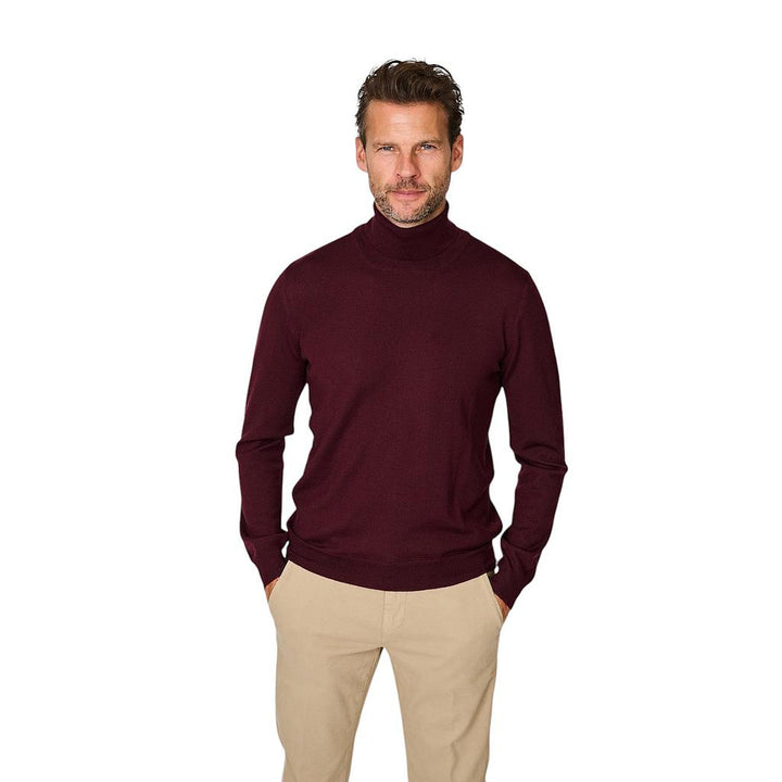 pull-gran-sasso-men-col roulé-homme-bordeaux-1