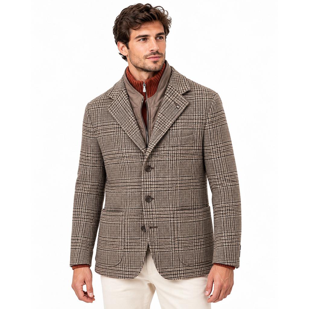 CC Collection Corneliani herreblazer brun, set forfra på model
