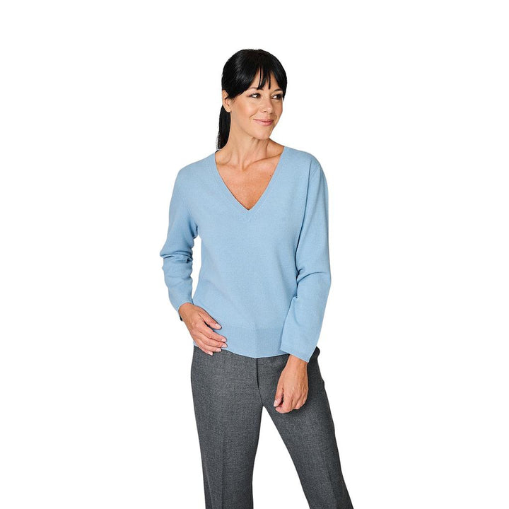 anneclaire-maglione-a-maniche-lunghe-scollo a V-da-donna-colore del cielo-d1839-857-21