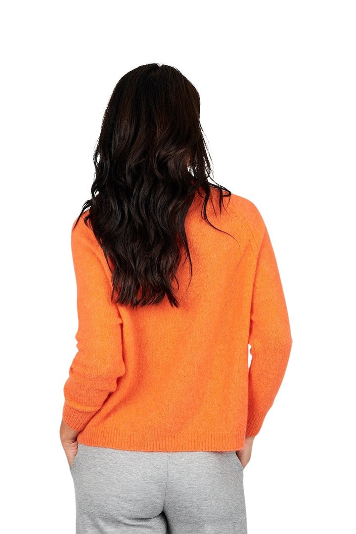 Anneclaire pull trui ronde hals dames oranje