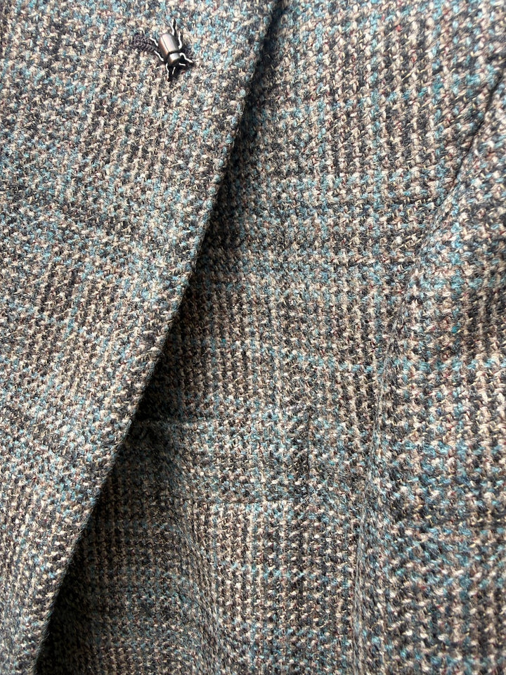 CC Collection Corneliani herreblazer flerfarvet, detalje af stof, tern og revers