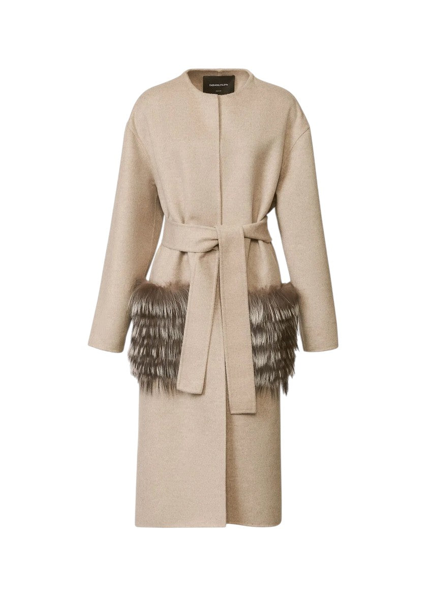 Fabiana Filippi mantel jas dames taupe CTD225F687L636 0141