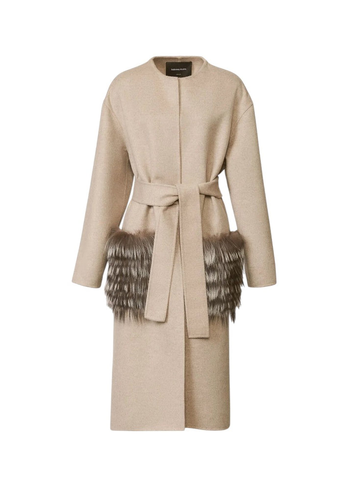 Fabiana Filippi mantel jas dames taupe CTD225F687L636 0141