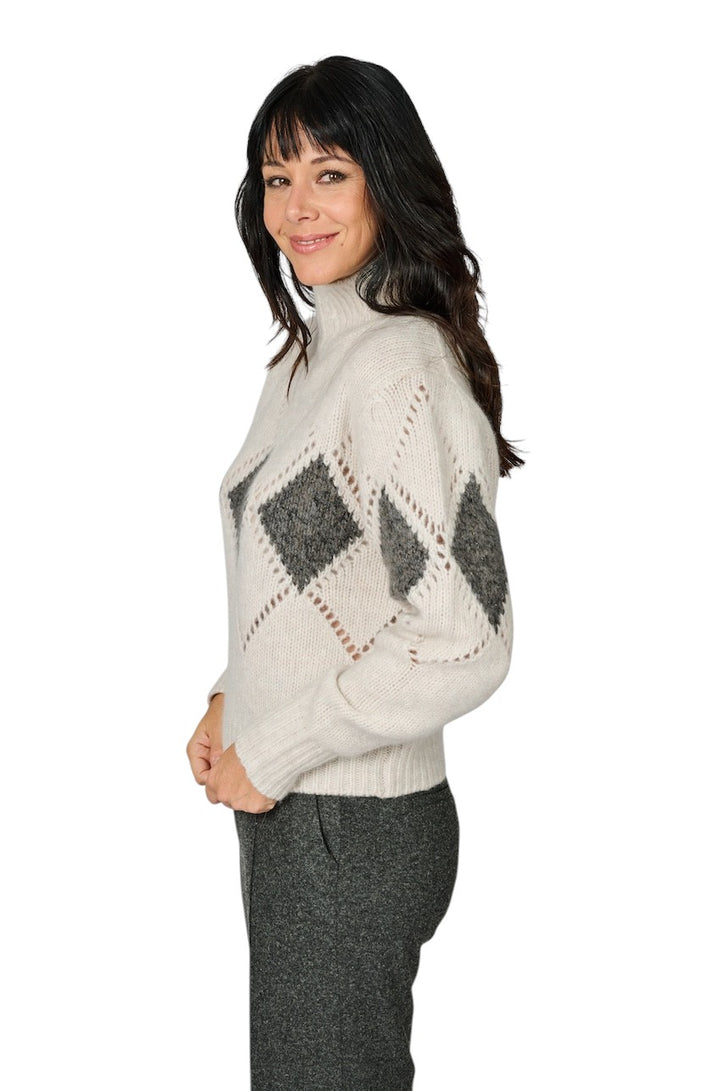 Hemisphere pull trui rolkraag dames greige 252C556RG-17 RG1