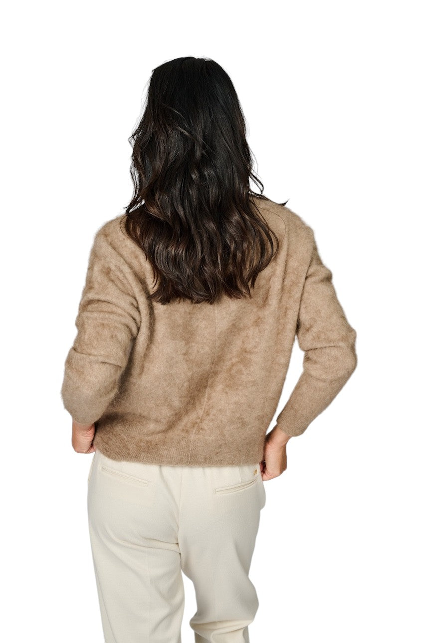Hemisphere pull trui ronde hals dames camel 251M252-12 7361