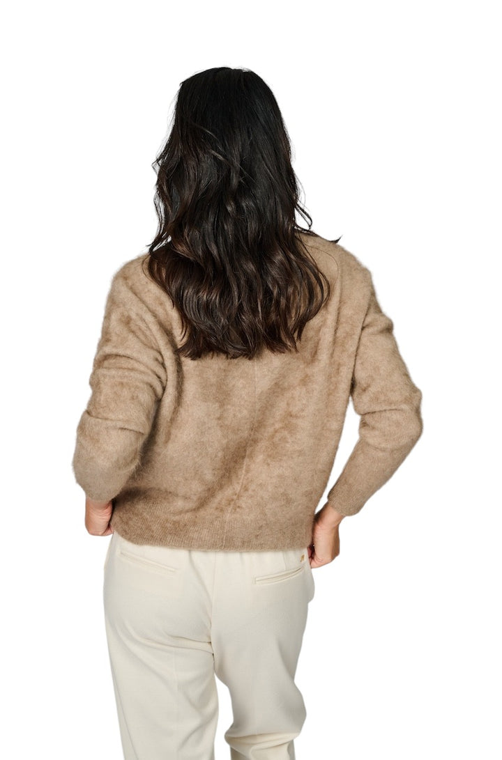 Hemisphere pull trui ronde hals dames camel 251M252-12 7361