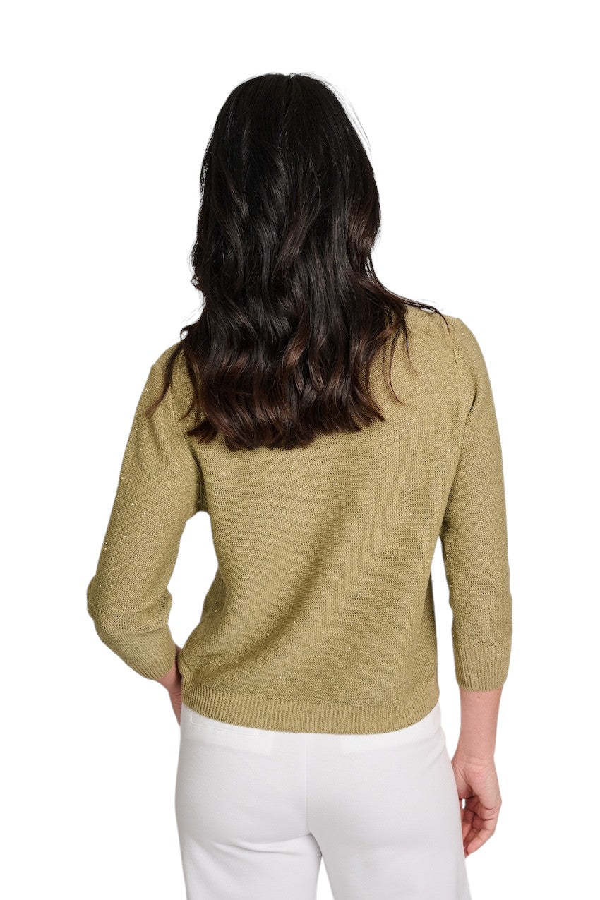 Hemisphere pull trui ronde hals dames olijf 261X813SQ-12 6129