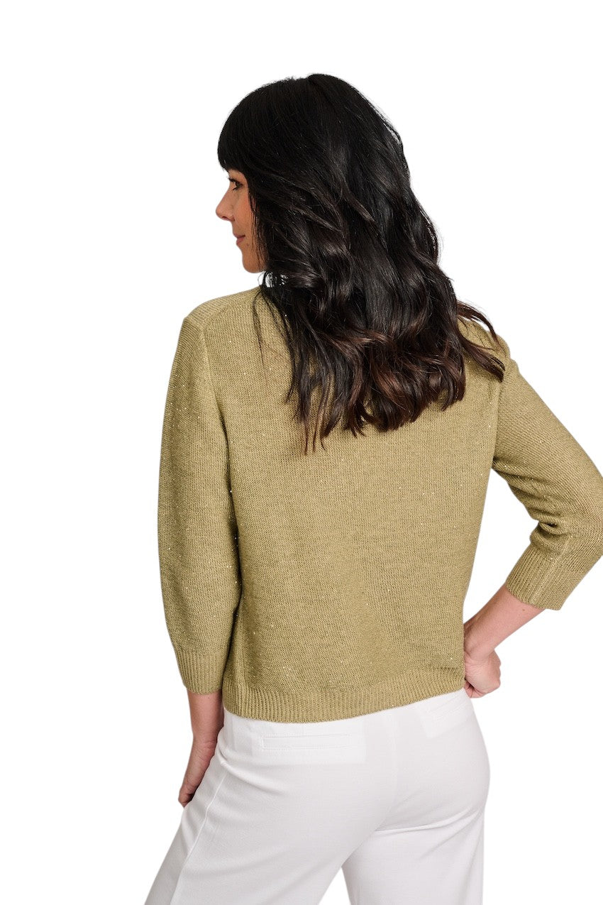 Hemisphere pull trui ronde hals dames olijf 261X813SQ-12 6129