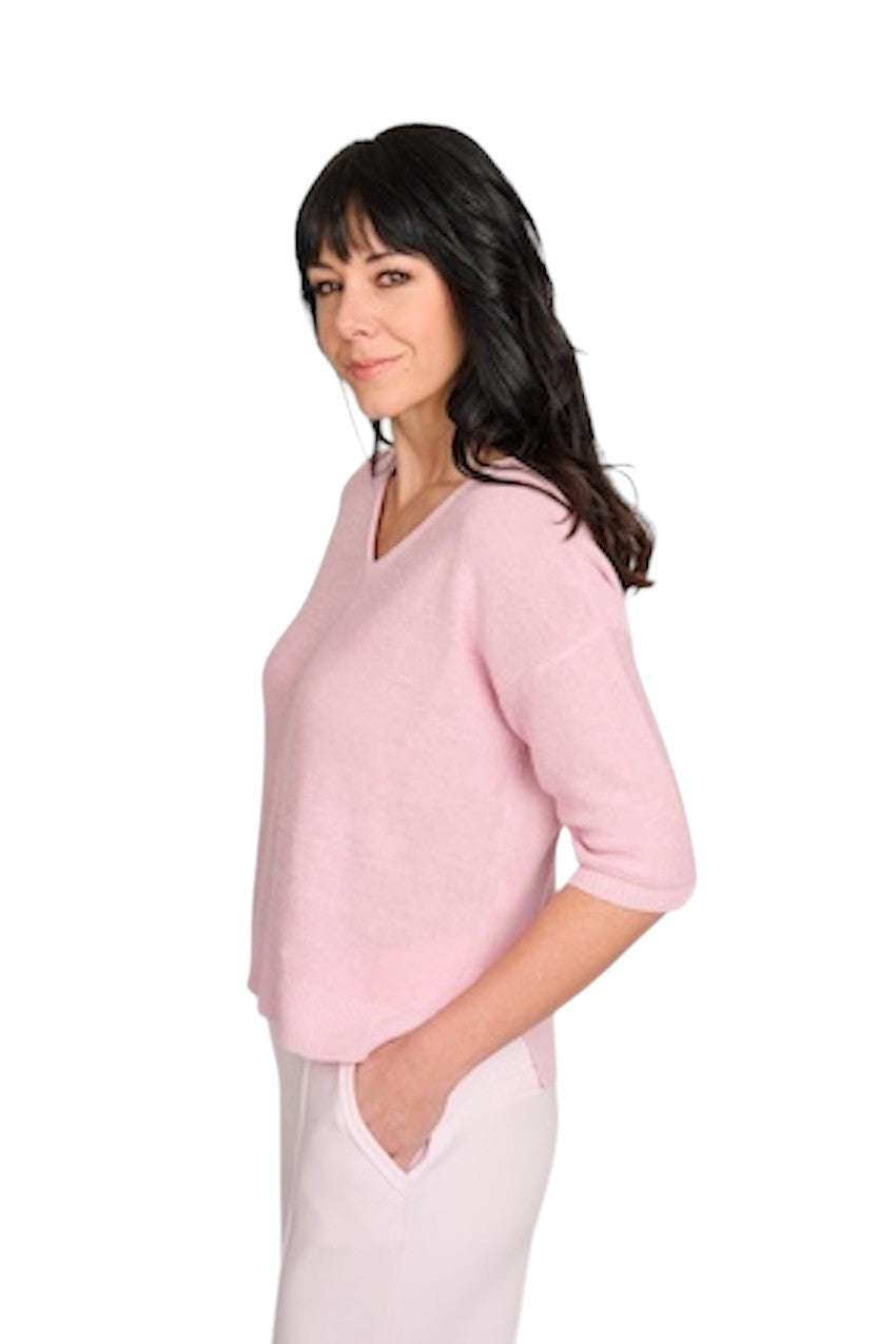 Hemisphere pull trui v-hals dames roze 261X828SQ-12 4368
