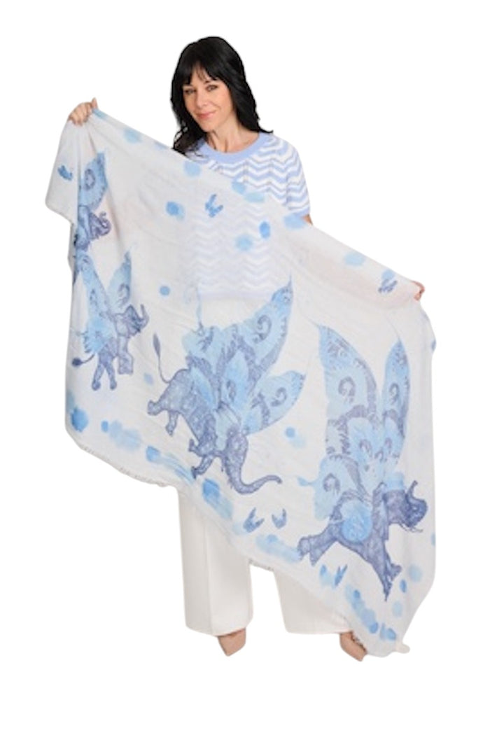 Hemisphere sjaal dames blauw OFLY-CSML 261B