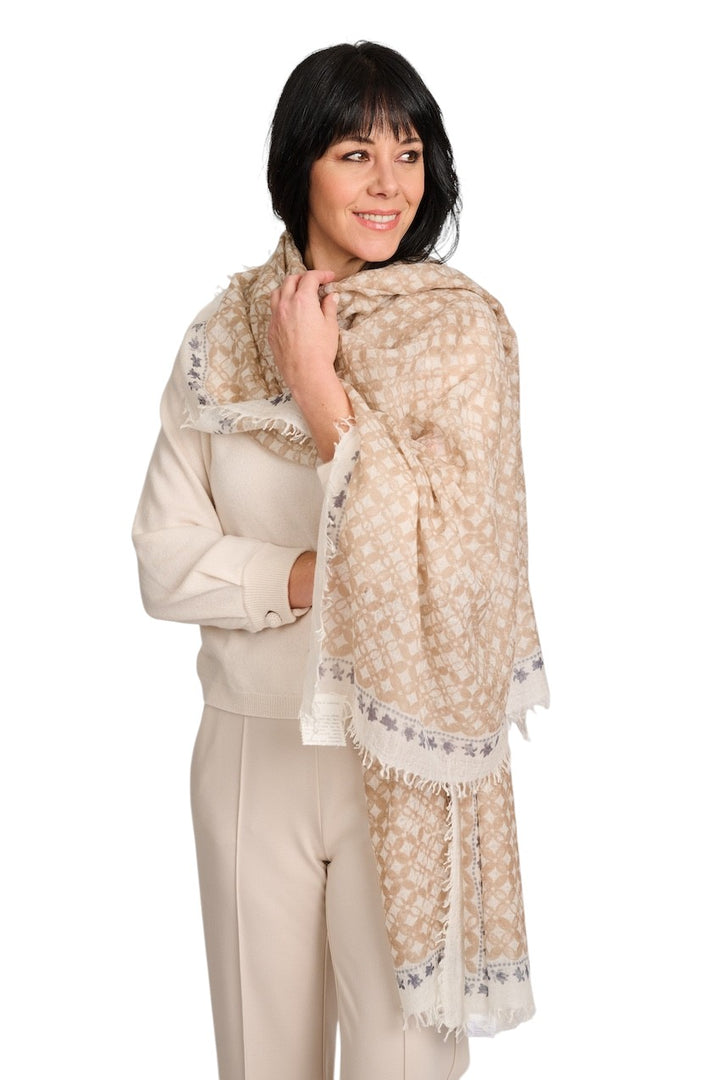 Hemisphere sjaal dames camel OBEA-BWB 261C