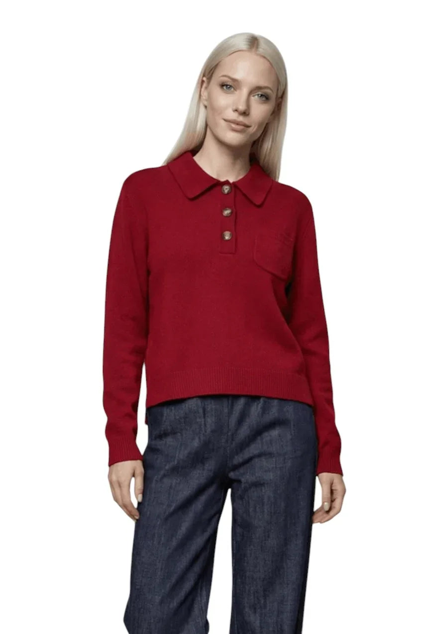 Jeff polo pour femme bordeaux Loops