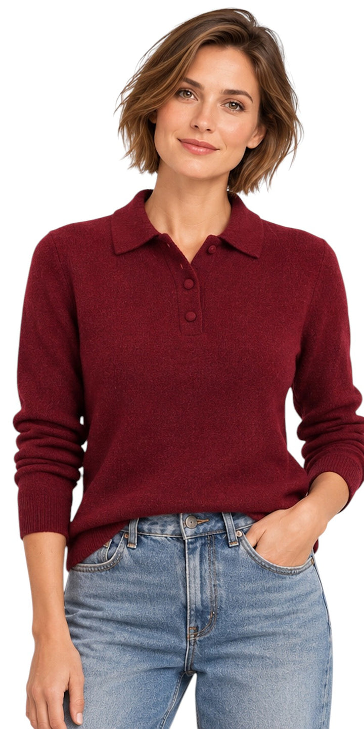 Jeff polo donna rosso scuro OLSON 28
