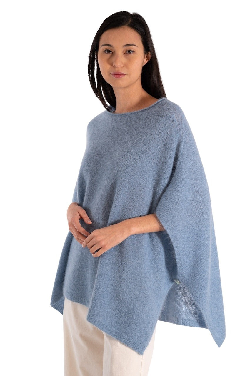 Jeff poncho dames blauw