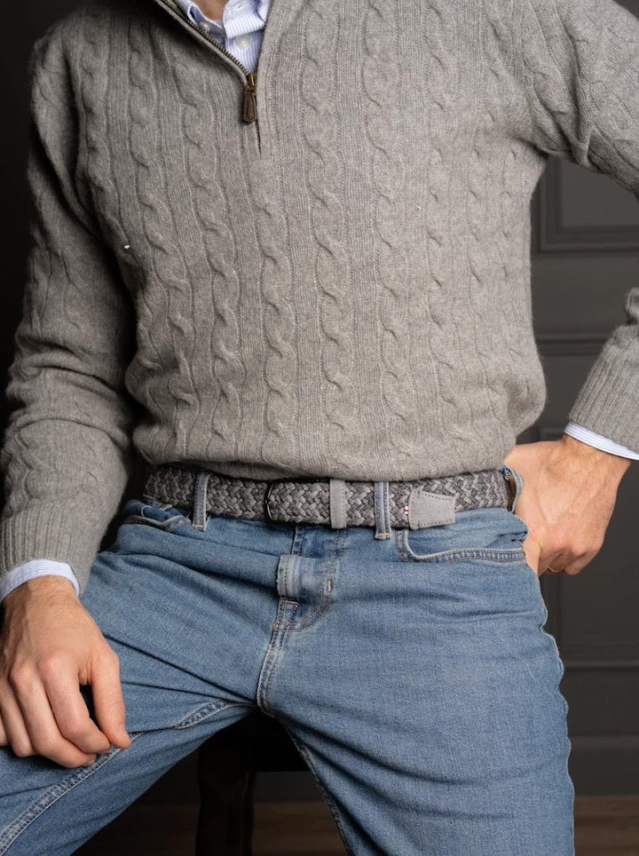 La Boucle riem heren grijs GLASGOW SUEDEWOOL EFFECT.