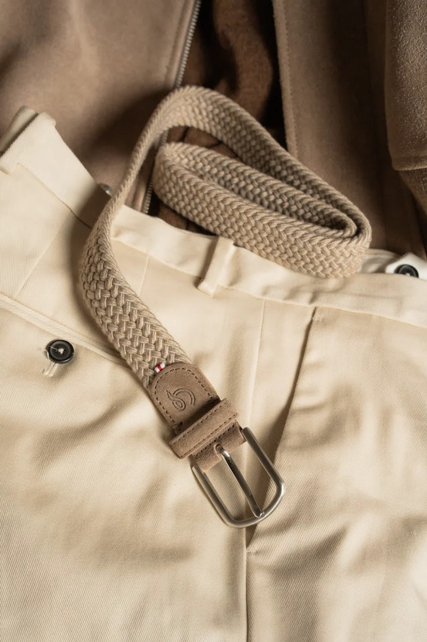 La Boucle riem heren mocca ABERDEEN SUEDE WOOL EFFECT.
