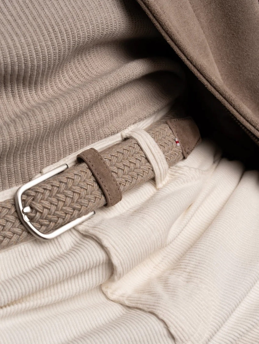 La Boucle riem heren mocca ABERDEEN SUEDE WOOL EFFECT.