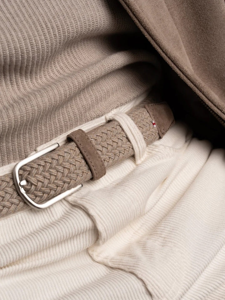 La Boucle riem heren mocca ABERDEEN SUEDE WOOL EFFECT.