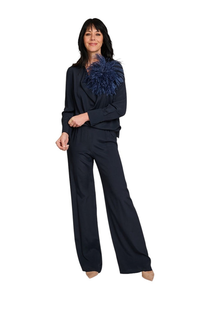 Natan Collection broek dames marine EPICEA-J5CES01 140