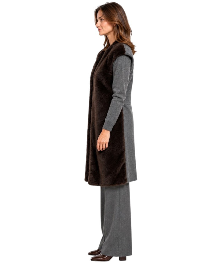 Natan Collection mantel jas dames donker bruin FILIP-NWEPS01 232