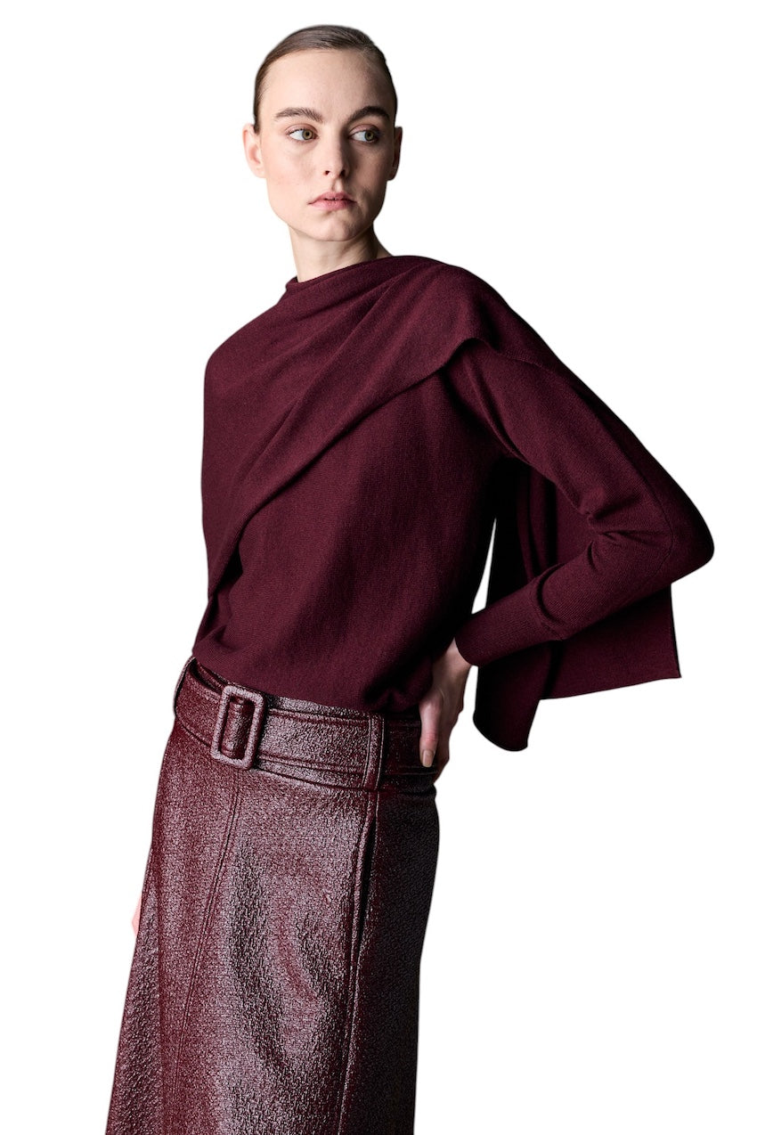 Natan Collection pull trui dames bordeaux OSIRIS-WOOLCASH-123