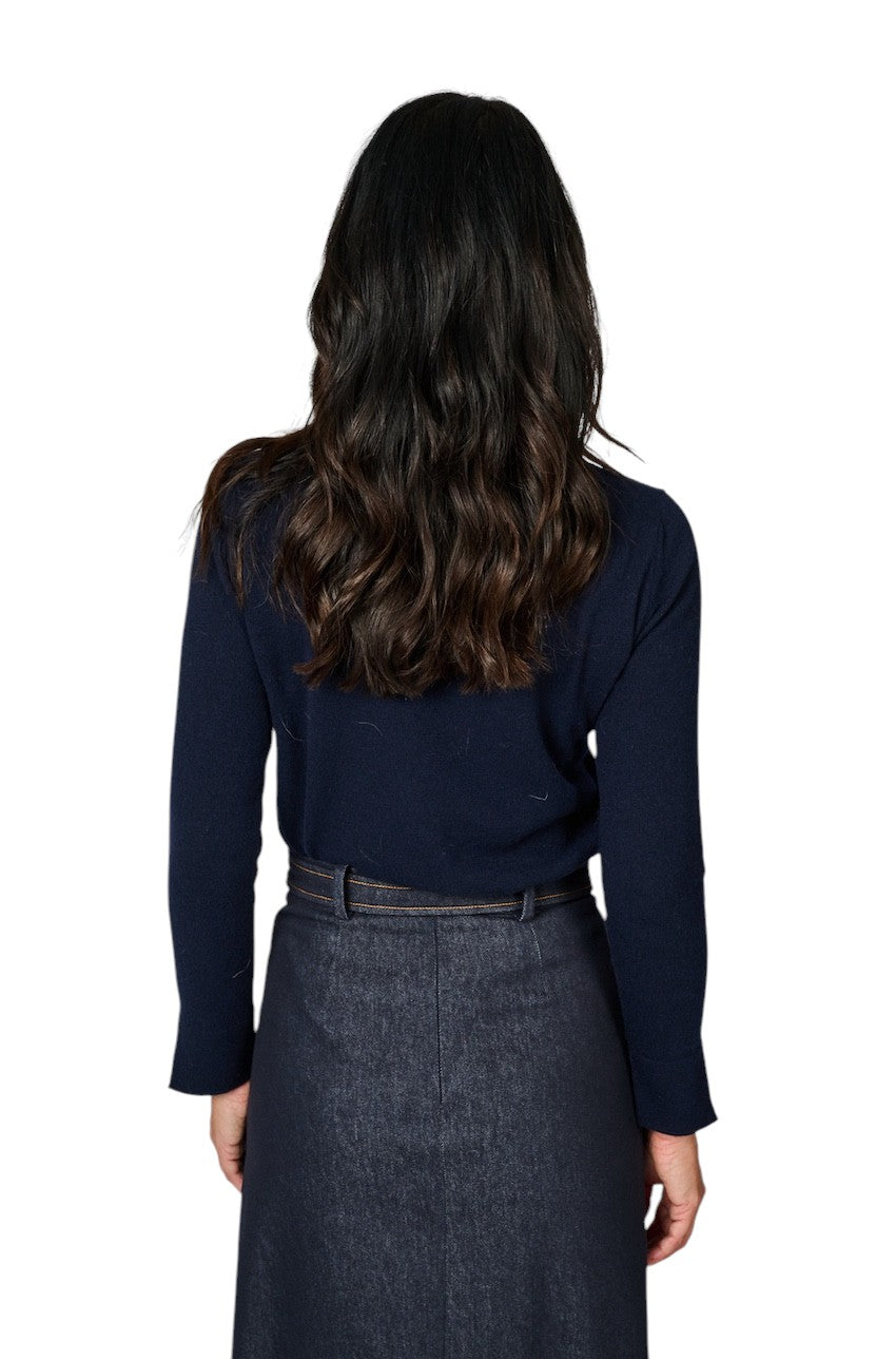 Natan Collection pull trui dames marine MIA-WOOLCASH 140.
