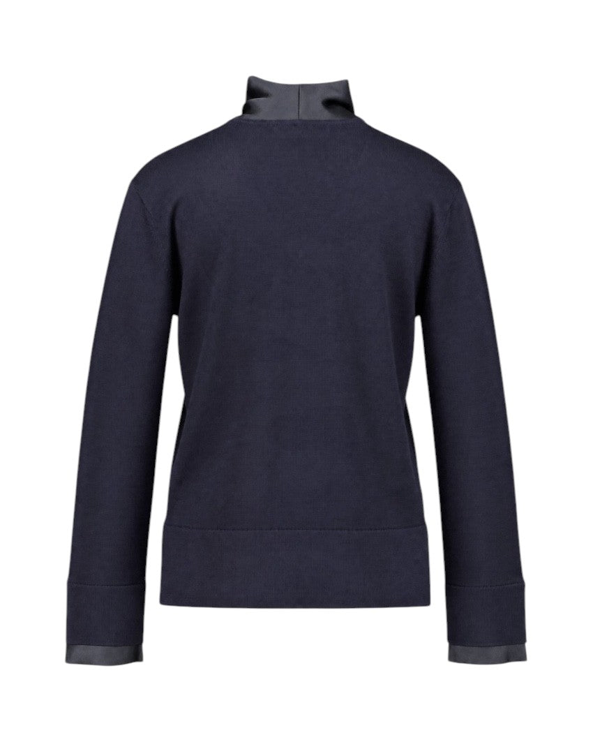 Natan Collection pull trui v-hals dames marine OPEN-MERINOS1 140