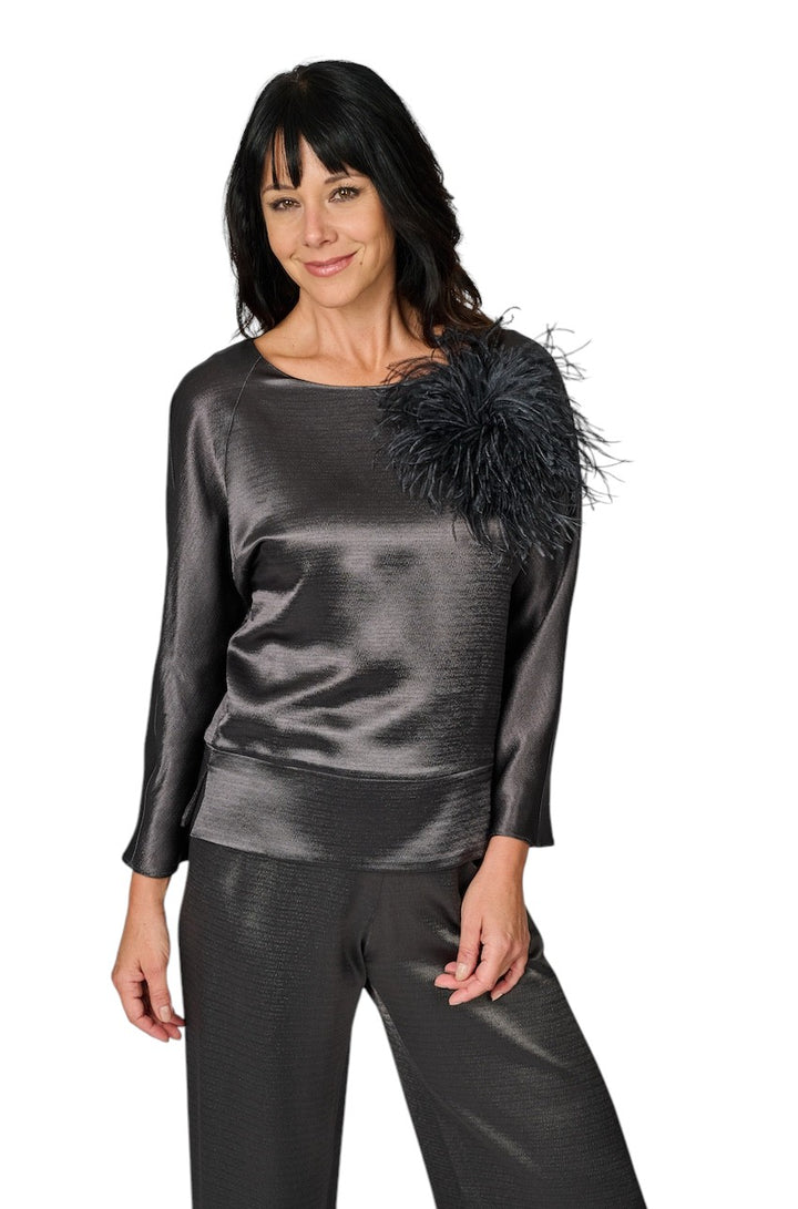 Natan Collection Anthrazitfarbenes Damen-Top DOWY-NQFAT01 178