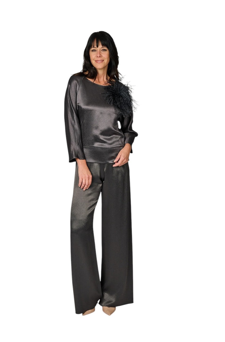 Natan Collection Anthrazitfarbenes Damen-Top DOWY-NQFAT01 178