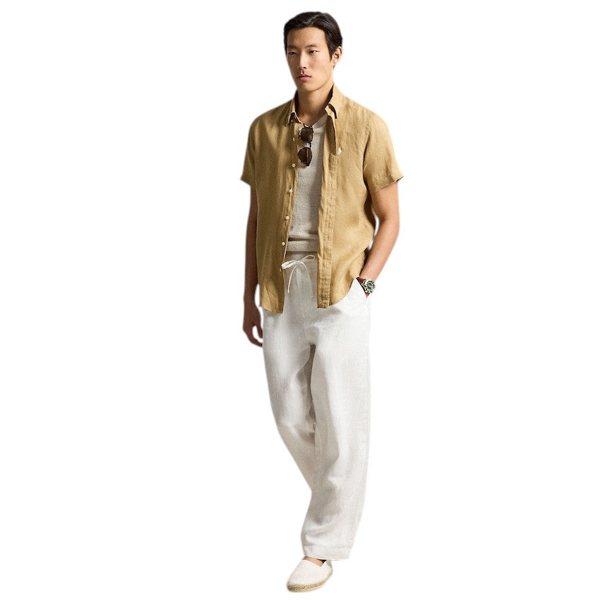 Polo Ralph Lauren Men hemd korte mouwen heren camel custom fit 710968912502