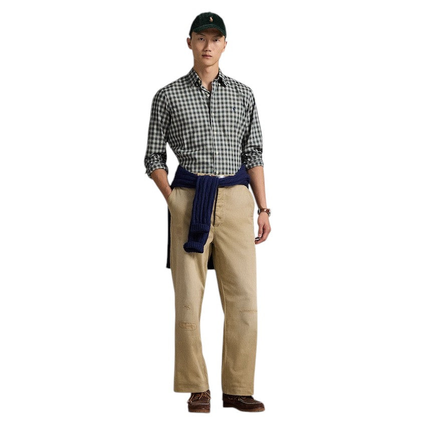 Polo Ralph Lauren Men hemd lange mouwen heren groen custom fit 710953644007
