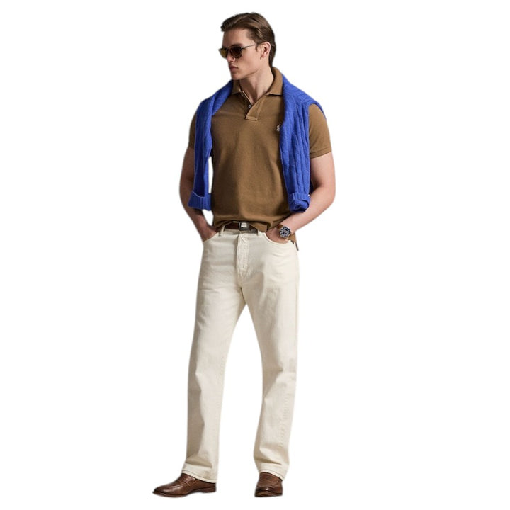 Polo Ralph Lauren Men polo shirt heren bruin Custom slim fit 710680784521