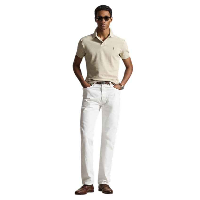 Polo Ralph Lauren Men polo shirt korte mouwen heren beige Custom slim fit 710680784342