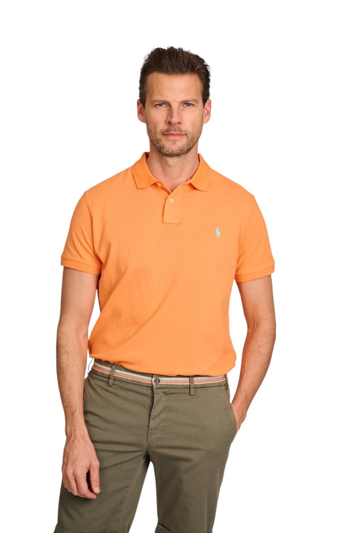 Polo Ralph Lauren Hombres camiseta polo mangas cortas slimfit personalizado naranja para hombre