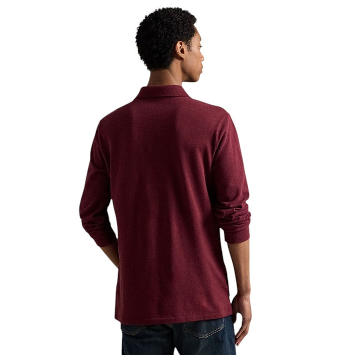 Polo Ralph Lauren Men polo shirt lange mouwen heren bordeaux custom slim fit 710680790095
