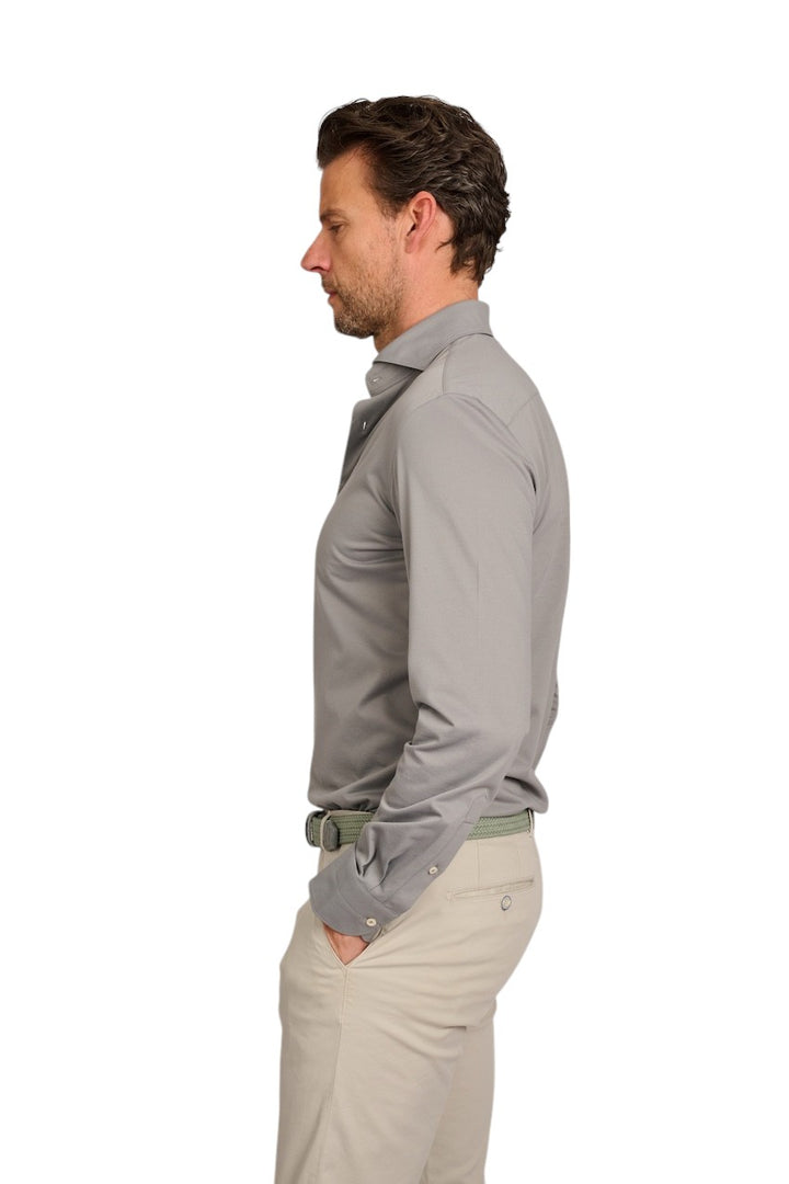 Camisa Profuomo manga larga slim fit verde para hombre