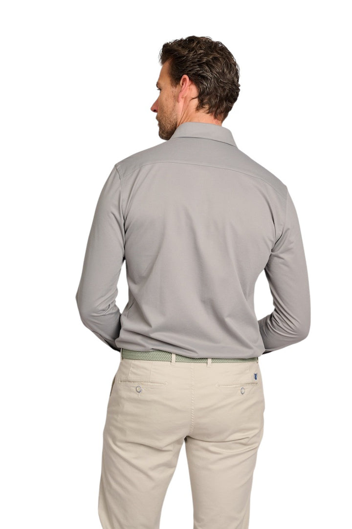 Camisa Profuomo manga larga slim fit verde para hombre
