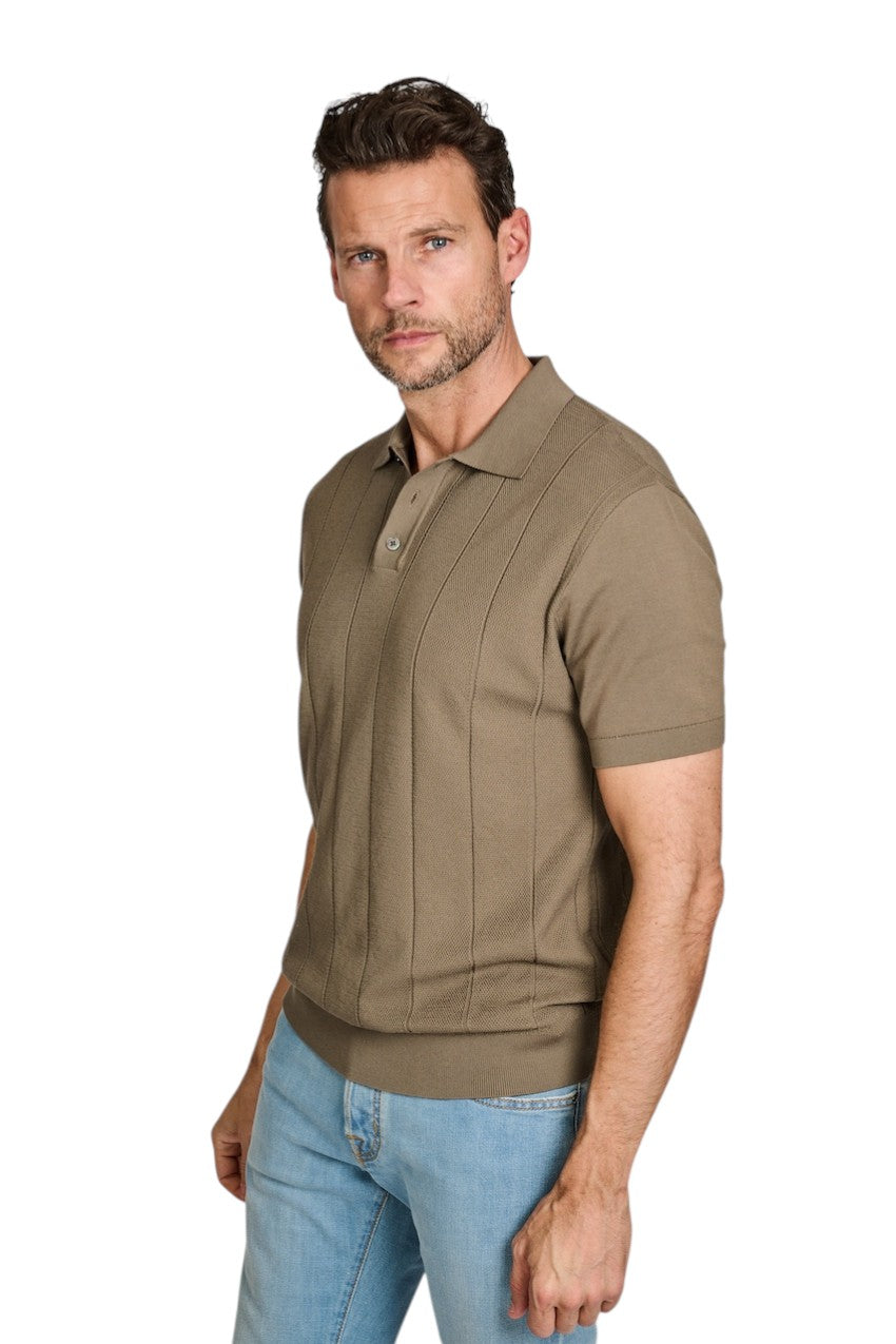 Profuomo polo shirt korte mouwen heren licht bruin PPXD10030C