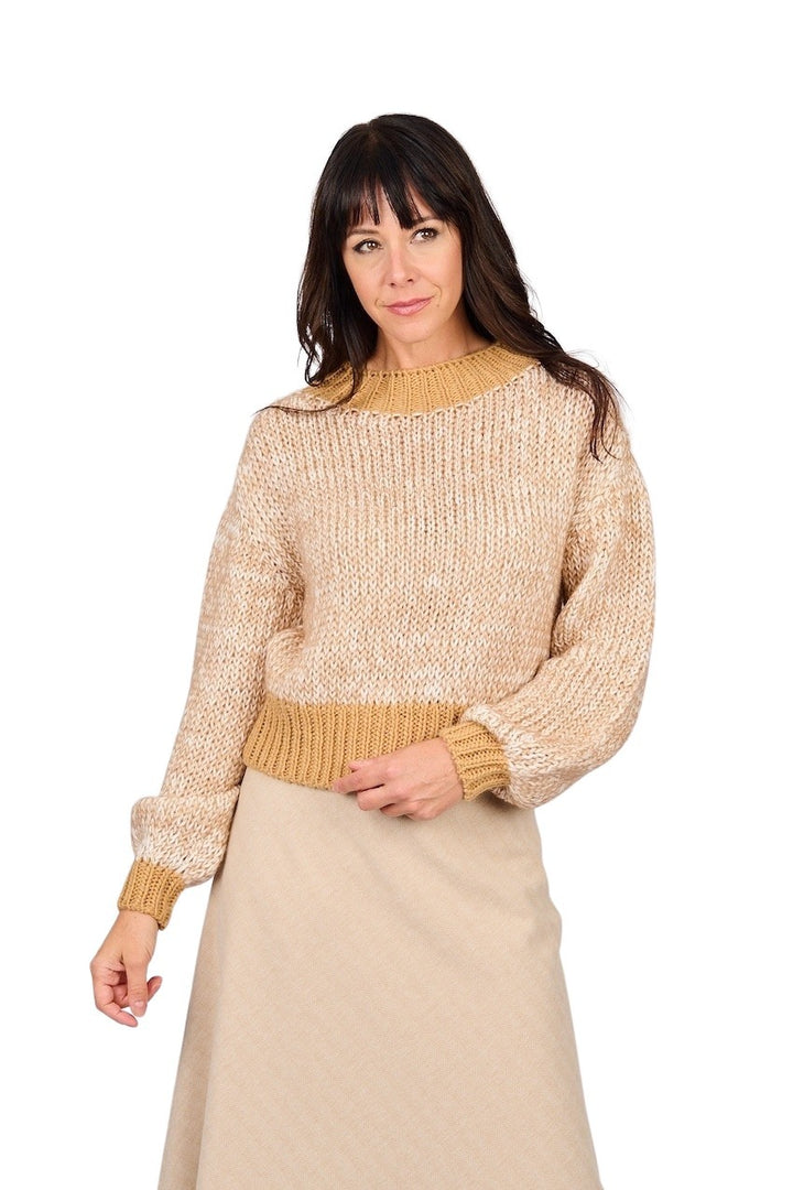 Scapa Flow jersey cuello redondo señoras camello