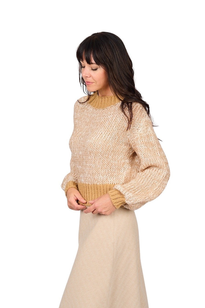 Scapa Flow jersey cuello redondo señoras camello