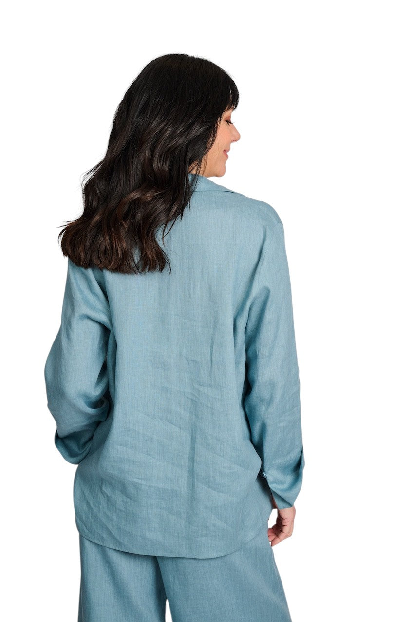 Panicale Cashmere blouse dames petrol D381203P/V 38D12B 0770