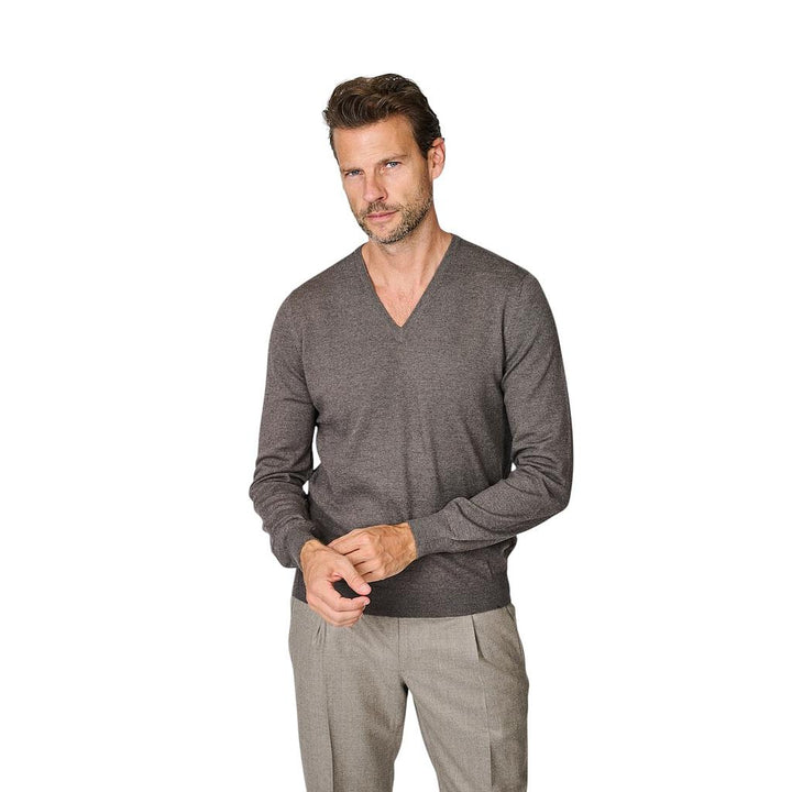 maglione-gran-sasso-men-pull-scollo a V-uomo-marrone-chiaro